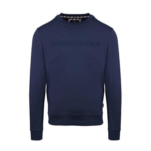 Aquascutum Heren Sweatshirt met geribde kraag (Marine)