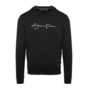 Aquascutum Heren Script Crew Neck Regular Sweatshirt (Zwart)