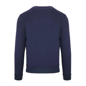 Aquascutum Heren-sweatshirt met ronde hals en lange mouwen met klein logo (Marine)