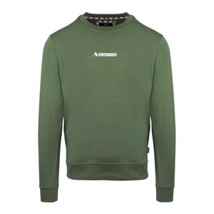 Aquascutum Heren Katoenmix geribbeld kraag Regular Sweatshirt (Militair Groen)
