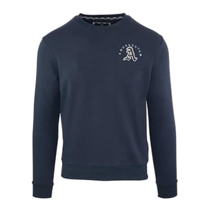 Aquascutum Heren Sweatshirt met Geborduurd Logo Ronde Hals (Marine)