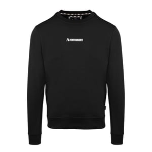 Aquascutum Heren Katoenmix geribbeld kraag Regular Sweatshirt (Zwart)