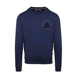 Aquascutum Unisex Sweatshirt met lange mouwen en geribbelde kraag voor volwassenen (Marine)