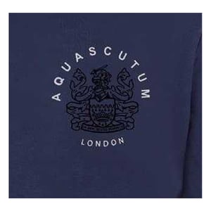 Aquascutum Unisex Sweatshirt met lange mouwen en geribbelde kraag voor volwassenen (Marine)
