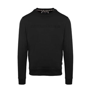 Aquascutum Heren Sweatshirt met geribde kraag (Zwart)