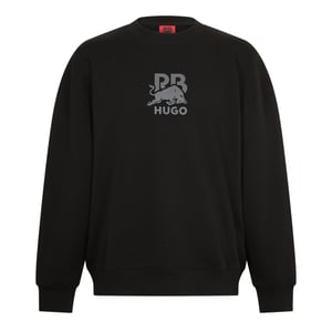 Hugo Heren Sweatshirt met geribde kraag (Zwart)