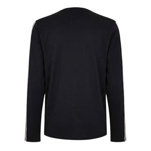 Boss Heren Uniek Gestreept Jersey T-shirt met Lange Mouwen (Zwart)