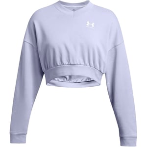 Under Armour Dames Rival cropped sweatshirt met ronde hals van badstof (Paars)