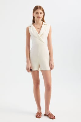 V-hals Jumpsuit met een Kraagdetail