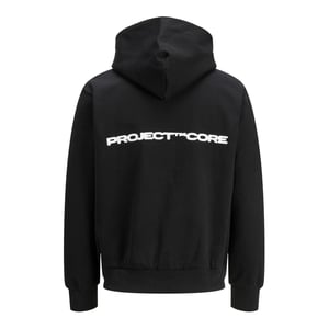 Jack And Jones Heren Graphic Print Regular Volledige Rits Hoodie (Zwart)