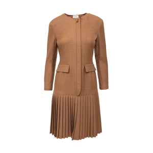 Valentino Boutique Plissé Wol Jurk - '90s