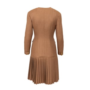 Valentino Boutique Plissé Wol Jurk - '90s
