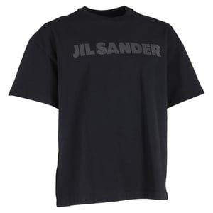 Jil Sander Logo T-shirt in Zwarte Katoen