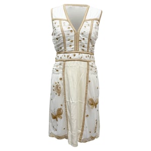 Diane von Furstenberg V-hals Knielange Jurk in Crème Polyester