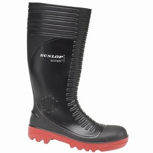 Dunlop Acifort A252931 Ribbed Full Safety Wellington / Herenlaarzen (Zwart)