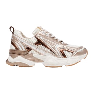 Steve Madden Dames Strass Gaas Chunky Platte Sneakers (Goud)
