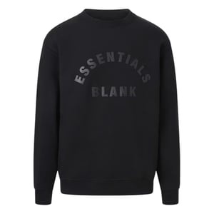 Blank Essentials Sweatshirt met gebogen logo voor volwassenen (Zwart)
