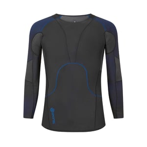 Skins Heren Basislaag Top met contrasterende mouwen (Zwart)