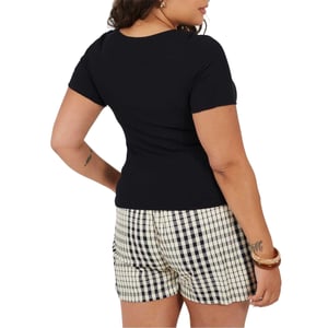 Brave Soul Dames/Dames Ronde Hals Plus Slank T-shirt (Zwart)