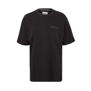 Threadbare Heren Dunedin Textured Knit Regular T-shirt (Zwart)