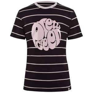 Pretty Green Heren-T-shirt met strepen en logo (Zwart)