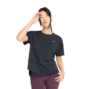 New Balance Dames/Dames Oversized T-shirt (Zwart)