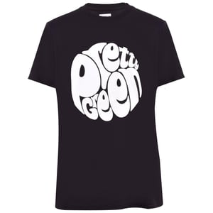 Pretty Green Heren-T-shirt met ronde hals en groot logo (Zwart)