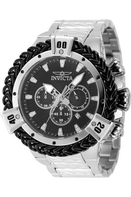 Invicta Bolt 48160 Herenhorloge - Quartz Uurwerk - Roestvrij Staal met Zwarte Wijzerplaat - 54 mm