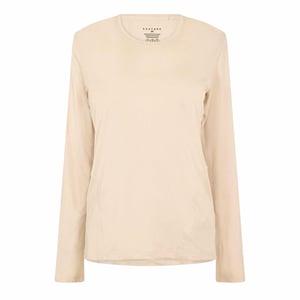 Castore Dames-T-shirt met lange mouwen en 'Movement'-opdruk (Beige)