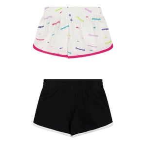 Reebok Jersey shorts voor meisjes (Set van 2) (Wit/zwart)