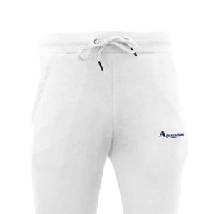 Aquascutum Uniseks Slim Joggers met koord voor volwassenen (Wit)