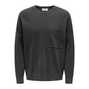 Only Heren Sweatshirt met Ontspannen Hals (Magneet)