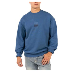 Hugo Heren-sweatshirt met logo en verlaagde schouders, normale pasvorm (Medium Blauw)
