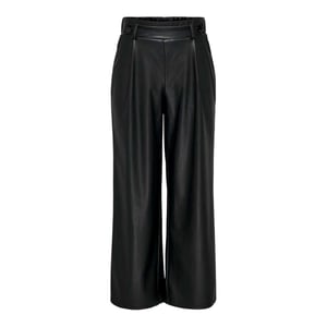 Only Dames/Dames Faux Leren Wijde Pijp Palazzo Broek (Zwart)