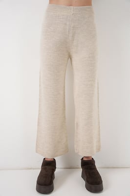 Pocket Gedetailleerde V-hals Cardigan en Wijde Broek Set