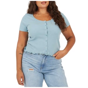 Brave Soul Dames/Dames Geribd Plus T-shirt (Eendenei)