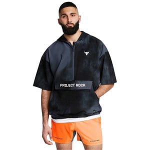 Under Armour Heren Project Rock-hoodie met korte mouwen (Grijs)