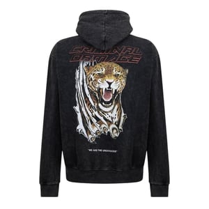 Criminal Damage Heren Underdog Hoodie met koord (Gewassen Zwart)