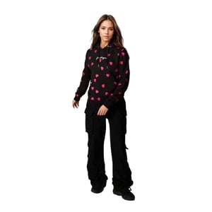 Hype Dames/dames Hart Hoodie (Zwart)