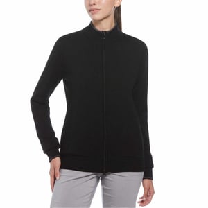 Callaway Dames-sweatshirt van wol met hoge kraag en normale pasvorm (Zwarte inkt)