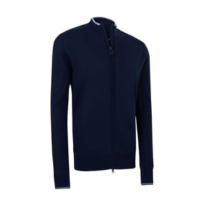 Callaway Dames-sweatshirt van wol met hoge kraag en normale pasvorm (Marineblauw)