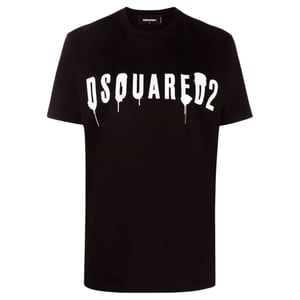 Dsquared2 Dripping Spray Logo Zwart T-shirt