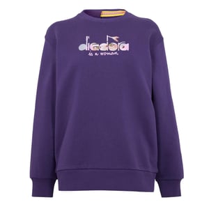 Diadora Dames Geribbelde Regular Lange Mouwen Sweatshirt (Paars)