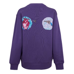 Diadora Dames Geribbelde Regular Lange Mouwen Sweatshirt (Paars)