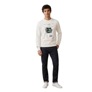 Lacoste Heren-sweatshirt van piqué met patentprint (Crème)