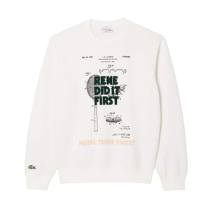 Lacoste Heren-sweatshirt van piqué met patentprint (Crème)