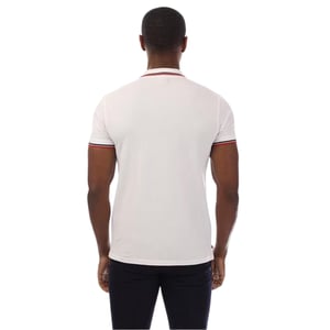 Aquascutum Heren Slim Korte Mouwen Poloshirt (Wit/Navy)