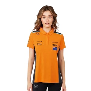 Castore McLaren F1-poloshirt voor dames (Herfstpracht/Fantoom)