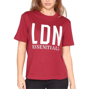 Blank Essentials Oversized T-shirt voor dames, Londen (Bourgondië)