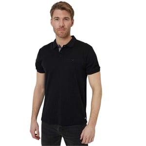 Threadbare Heren Regular Rolled Korte Mouwen Polo Shirt (Zwart)